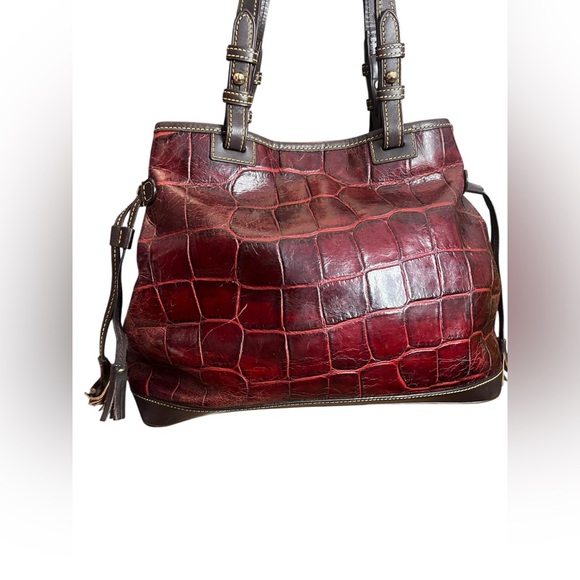 Dooney & Bourke Red Croc-Embossed Shoulder Bag - Picture 2 of 10